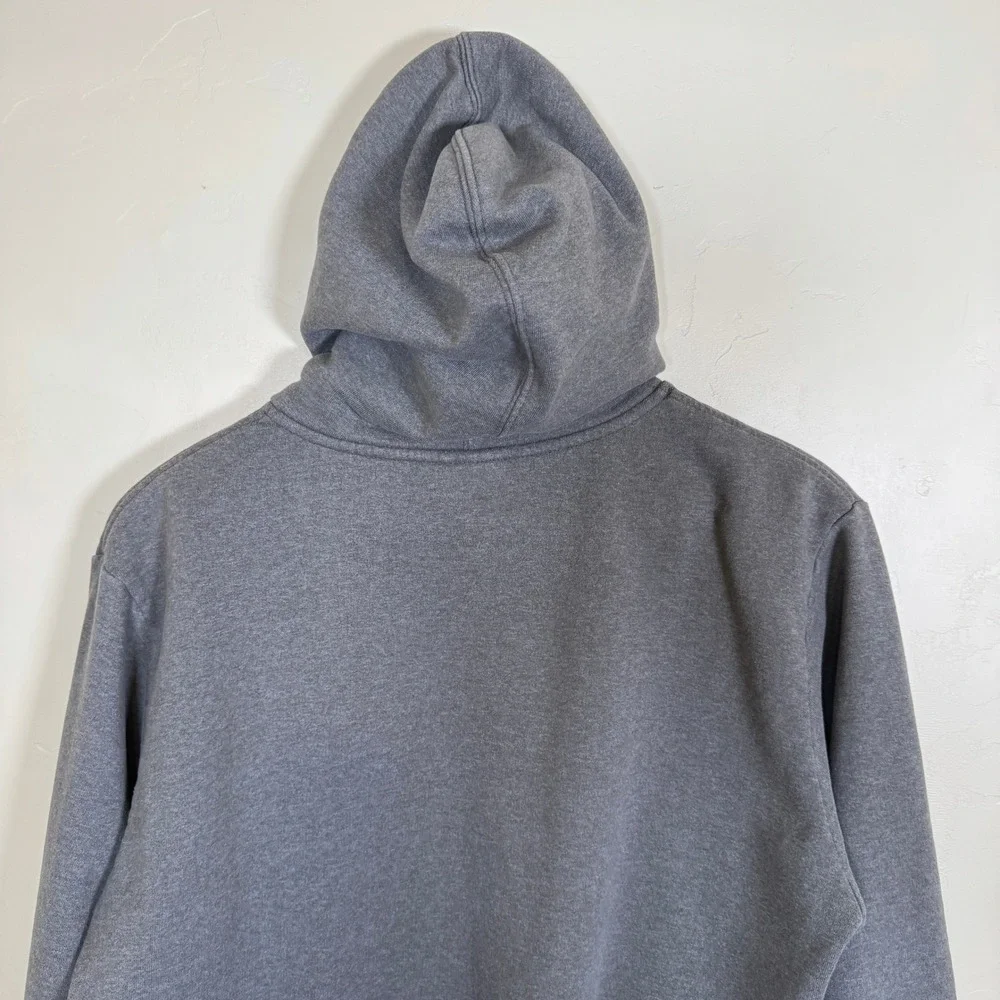 The North Face Hoodie Mens L Grey Half Dome Orange Logo Pullover Sweatshirt Camp